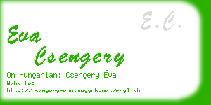 eva csengery business card